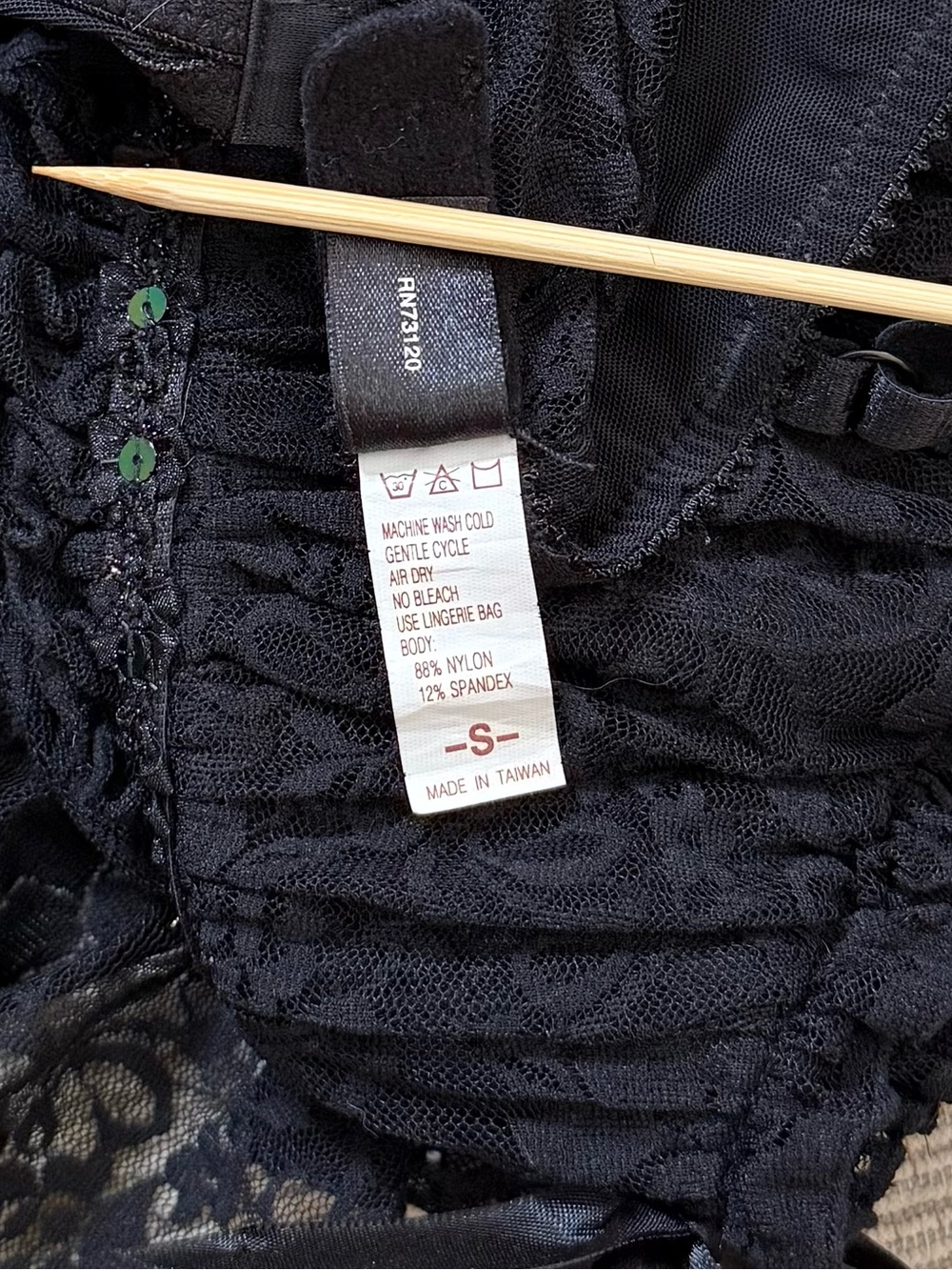 Vintage Fredericks of Hollywood Lace Top Babydoll Cami Lingerie S Small - Picture 7 of 7
